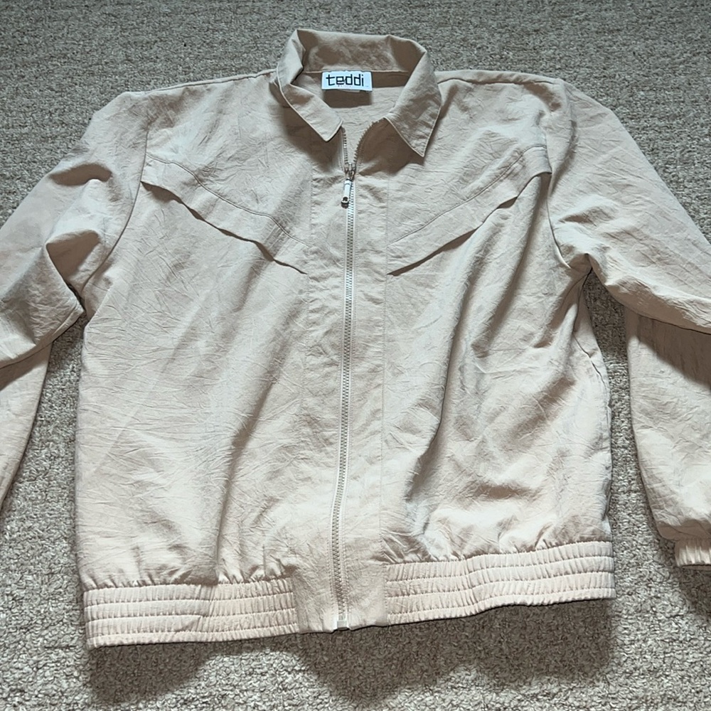 Teddi tan windbreaker bomber jacket vintage